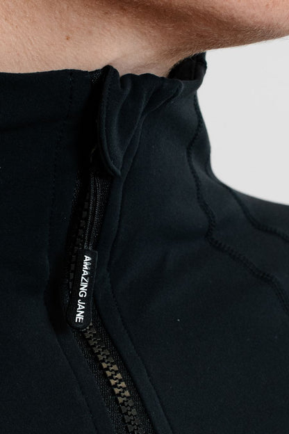 Soul Soft Recycled Zip Up Running Jacket - Black