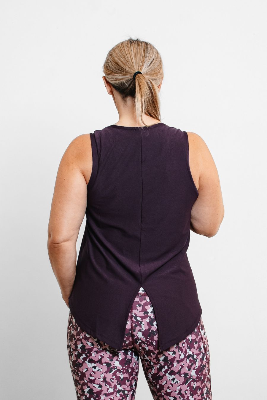 Marie Tie Back Active Tank -  Plum